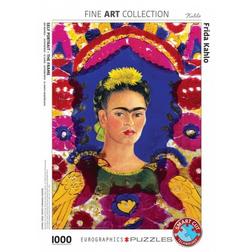 Eurographics Puzzles Frida Kahlo Self Portrait, the Frame Puzzel 1000 Stukjes Eurographics Puzzles Frida Kahlo Self Portrait, the Frame Puzzel 1000 Stukjes