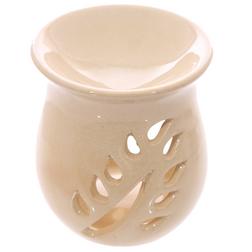 Crackle Glazuur Olie/Geurbrander Uitgesneden Blad Creme Crackle Glazuur Olie/Geurbrander Uitgesneden Blad Creme