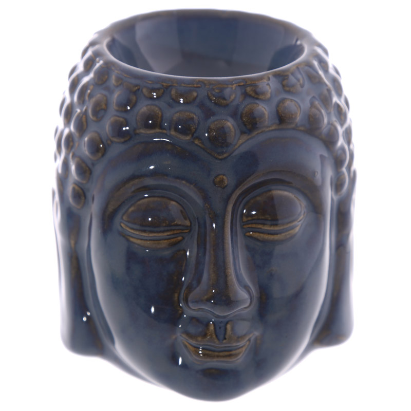Buddha Crackle Glazuur Oliegeurbrander Blauw huismerk kopen in de aanbieding