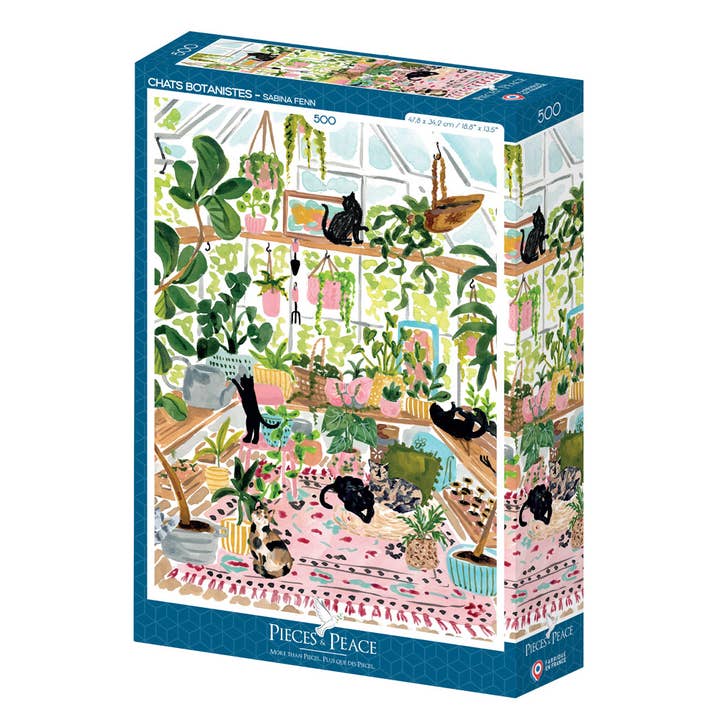 Pieces & Peace Pieces & Peace Botanical Cats Puzzel 500 Stukjes