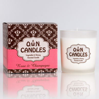 Own Candles Glass Jar Candle Rose Champagne own candles kopen in de aanbieding