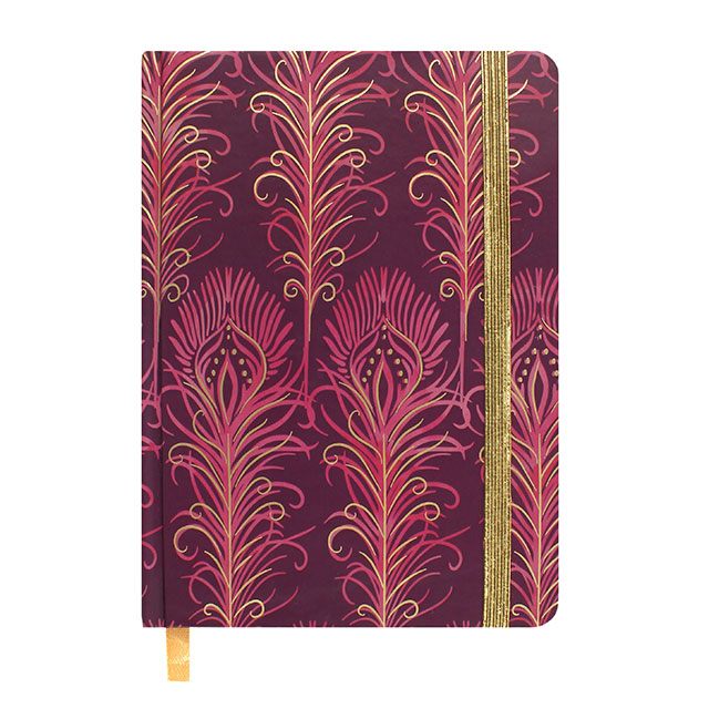 Luxury Purple Peacock Feather A6 Notebook